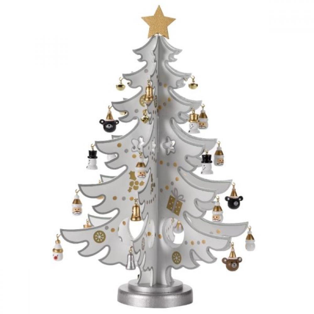 DécoTree silber / weiß - Weihnachtsbaum Winterdeko